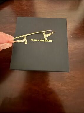 Freida Rothman Gold T-Station Pavé Bangle Bracelet - Gold